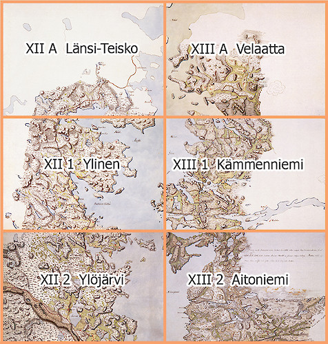 Kuninkaan kartaston kartat Tampereen alue 1770-luvulta, Vanhat kartat - 